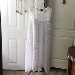 Lane Bryant White Lace Overlay Dress